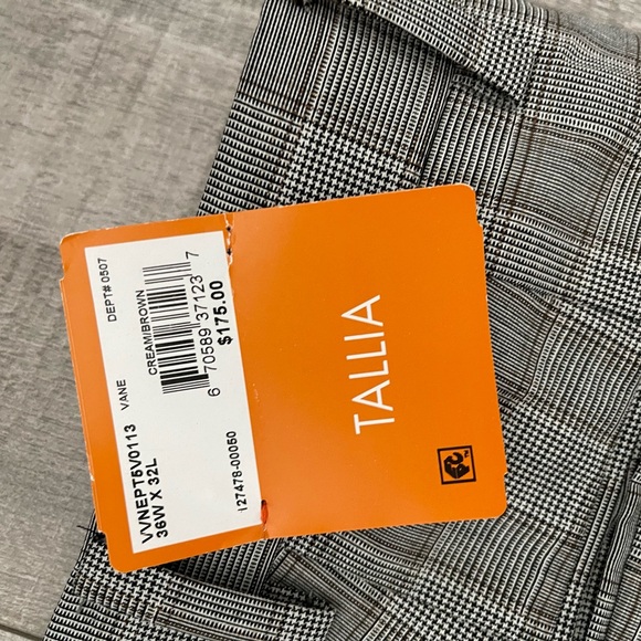 TALLIA Black and White Plaid Pants - Picture 3 of 7